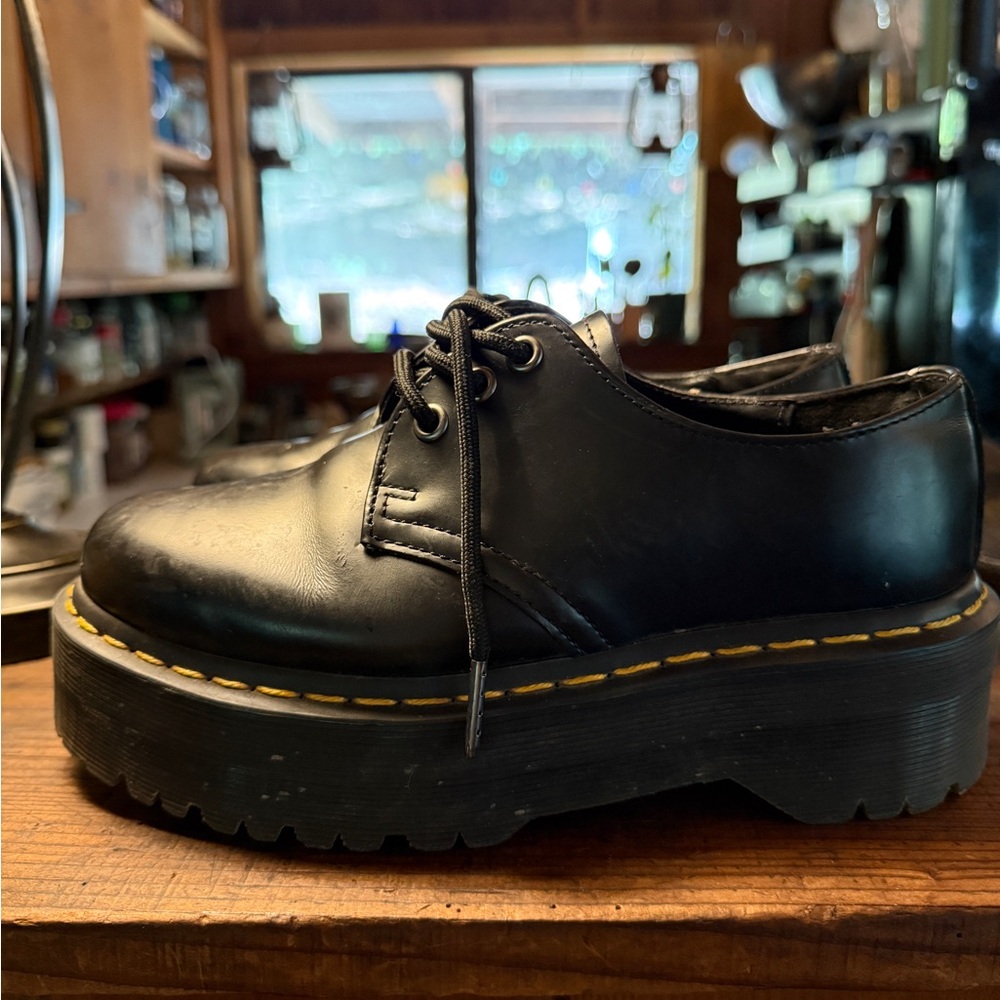 Dr. Martens Quad Black Platform Shoes